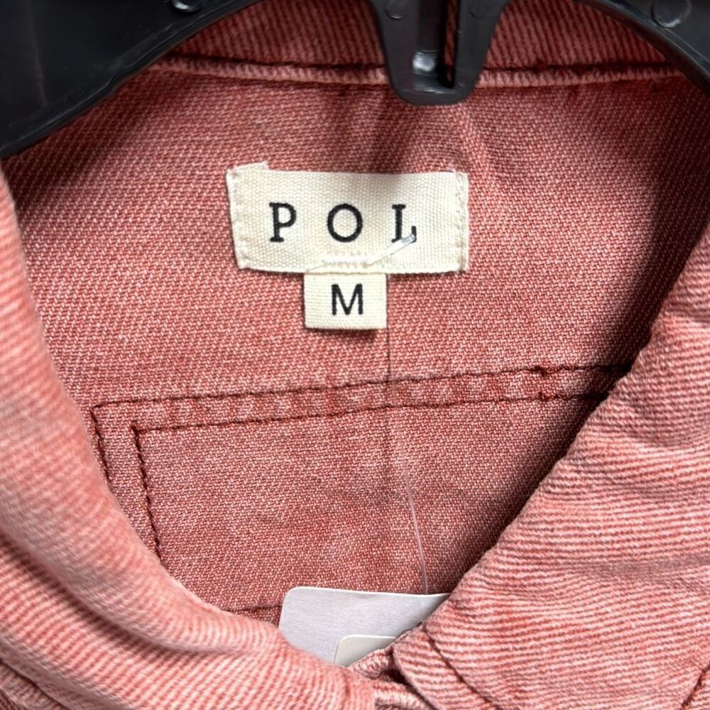 POL Women’s Distressed Denim Shacket Jacket Top Size Medium - Picture 7 of 10